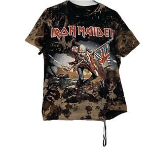 Iron Maiden Graphic T Shirt Holey Distressed Grunge Rock Band Tee Mens Medium